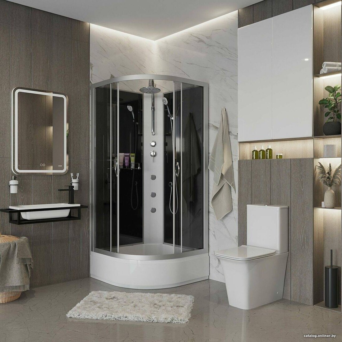 Душевая кабина Niagara NG-3501-14BKTG 90x90