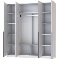 Шкаф распашной Феникс ФР№6 4-x cтворчатый (графит/графит софт, ручки золото)