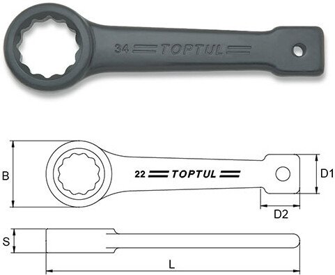 Ключ рожковый Toptul AAAR6060