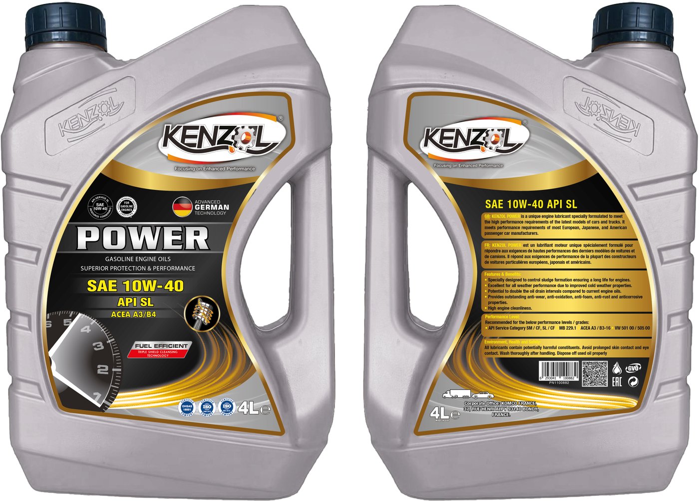 

Моторное масло Kenzol Power SAE 10W-40 API SL 4л