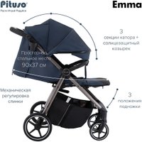Детская коляска Pituso Emma ET6 (темно-синий)