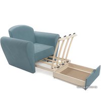 Кресло-кровать Мебель-АРС Квартет (велюр, голубой luna 089)