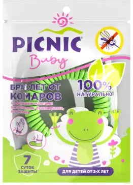 

Средство от насекомых Picnic Репеллентный браслет от комаров