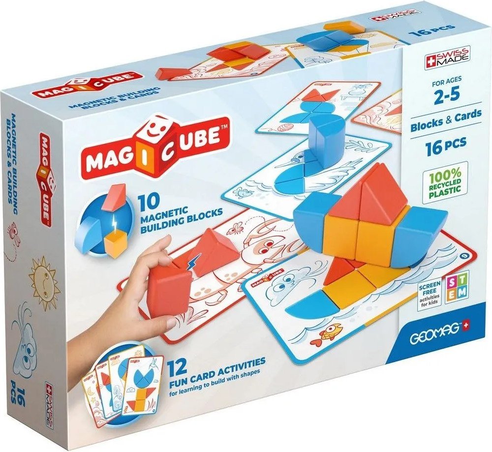 

Развивающая игра Geomag Магнитные кубики фигуры и карточки GM302