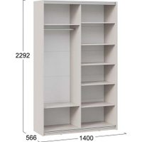 Шкаф-купе Трия Оскар Тиффани Т2 1400 282724 (белая/кашемир/кашемир матовый)