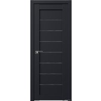 Межкомнатная дверь ProfilDoors 71U L 80x200 (черный матовый, стекло дождь белый)