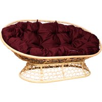 Садовый диван M-Group Мамасан 12850502 (бежевый ротанг/бордовая подушка)