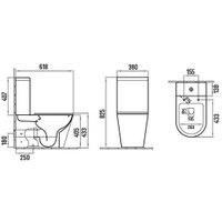 Унитаз напольный Deante Up Uno VSS01101B с крышкой Slim Soft-Close