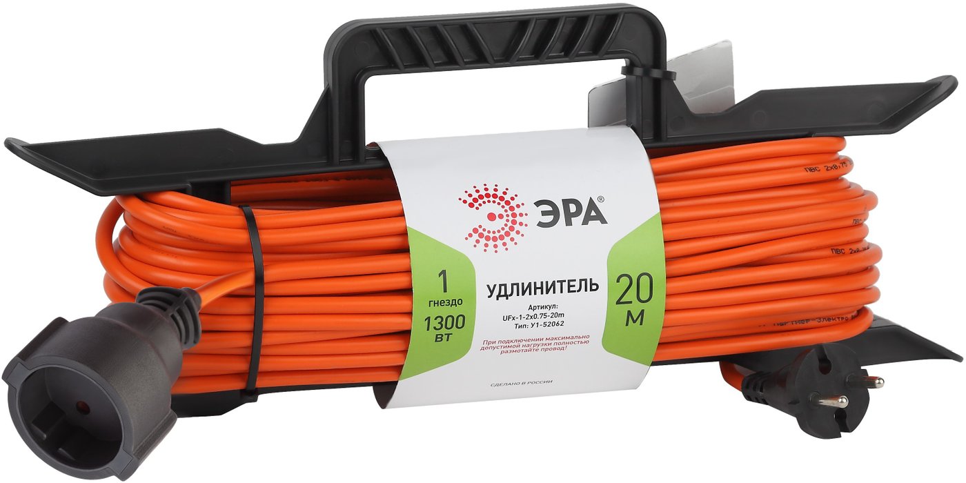 

Удлинитель ЭРА UFx-1-2x0.75-20m Б0046821