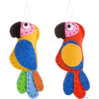 Набор для создания поделок/игрушек Bondibon Елочные игрушки из фетра своими руками. Попугаи ВВ3089