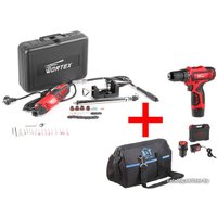  Wortex BD12151Li10029А3 (шуруповерт, гравер, 2 АКБ, кейс)