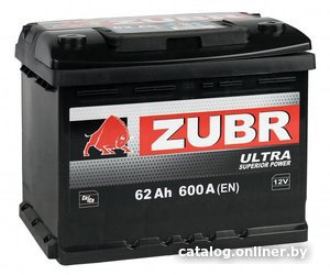 Автомобильный аккумулятор Zubr Ultra L+ (62 А·ч)