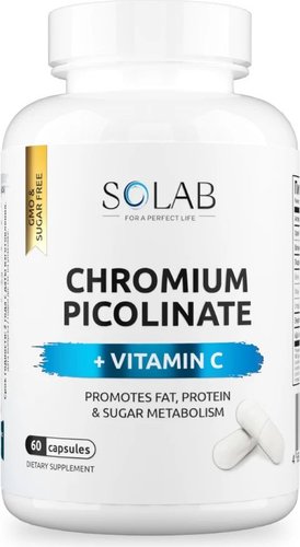 Витамины, минералы Solab Хром пиколинат с витамином С (60 капсул)