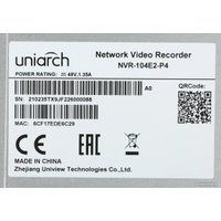 Сетевой видеорегистратор Uniarch NVR-104E2-P4