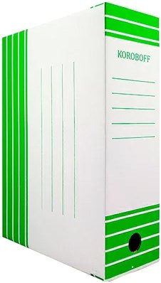 Коробка архивная Koroboff 327x150x240 (белый/зеленая печать)