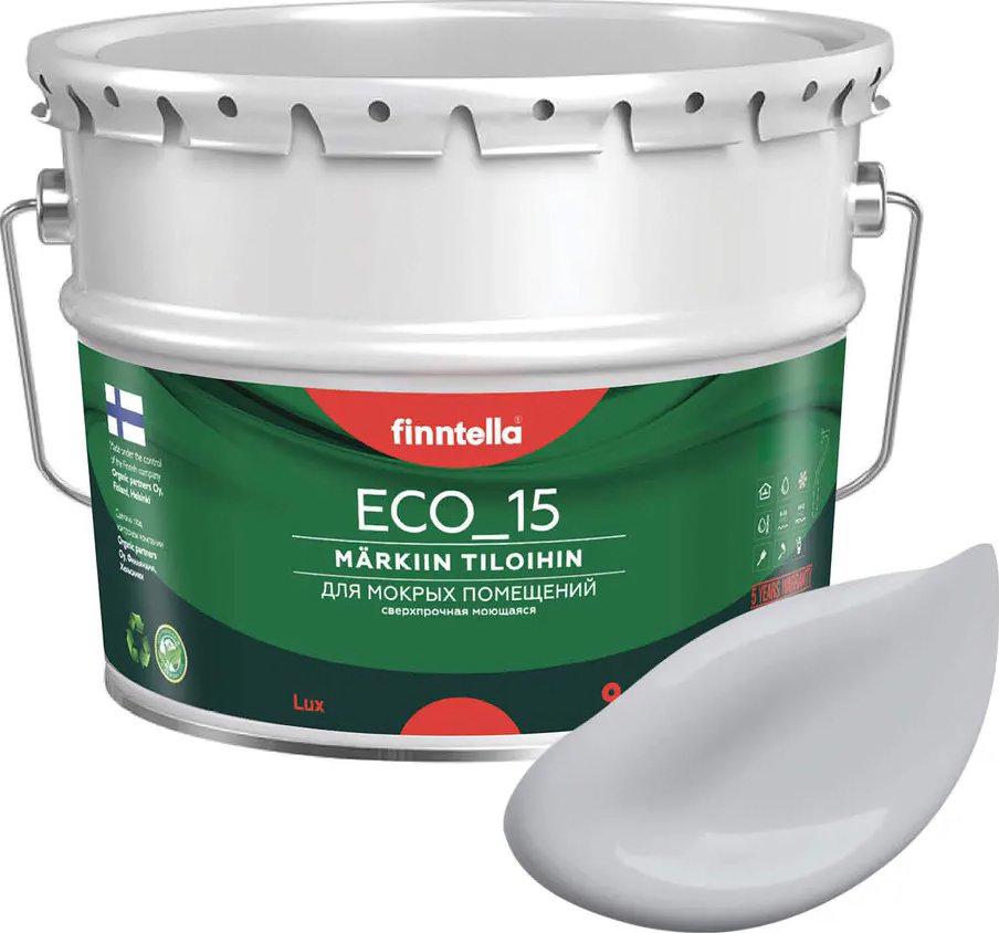 

Краска Finntella Eco 15 Tuuli F-10-1-9-FL047 9 л (серый)