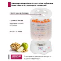 Сушилка для овощей и фруктов Мастерица EFD-0903VM (с прозрачными поддонами)