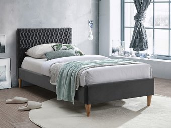 Кровать Signal Azurro Velvet 90x200 (серый)