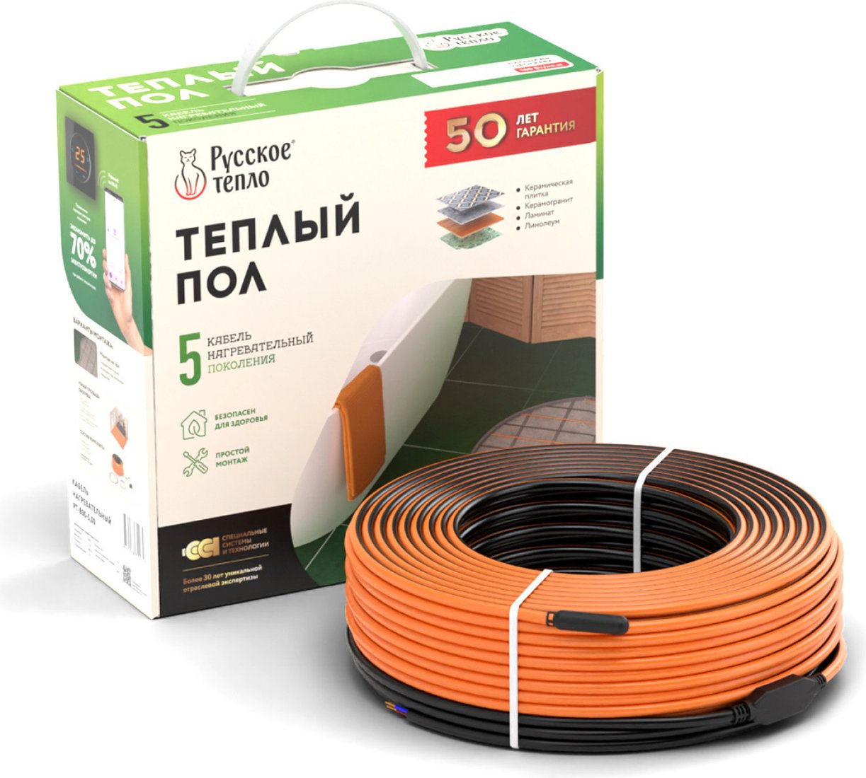 Нагревательный кабель Русское тепло РТ-700-35.0 2285244