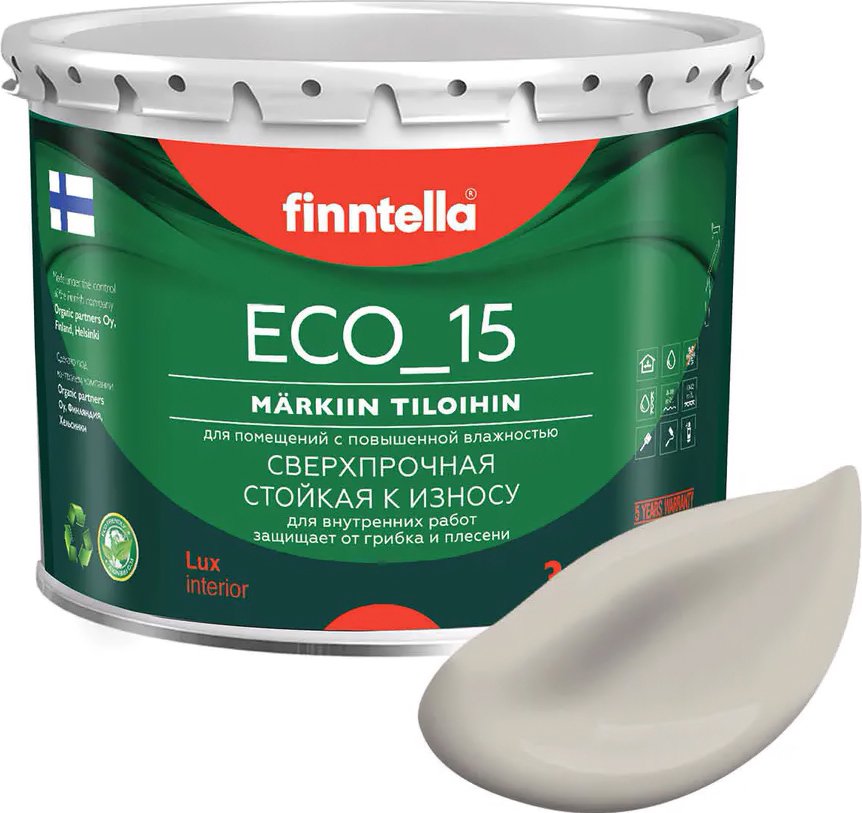 

Краска Finntella Eco 15 Sansa F-10-1-3-FL083 2.7 л (серо-бежевый)