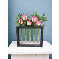 Ваза-рамка Florbox Деревянная низкая на 5 колб 24x30 см (черный) в Бресте