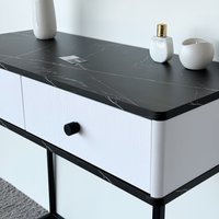 Туалетный столик без зеркала Shtabe Royal 5311 эко (мрамор неро/черный/р.черная)
