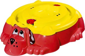 Песочница-бассейн PalPlay Собачка с крышкой 432 (красный/желтый)