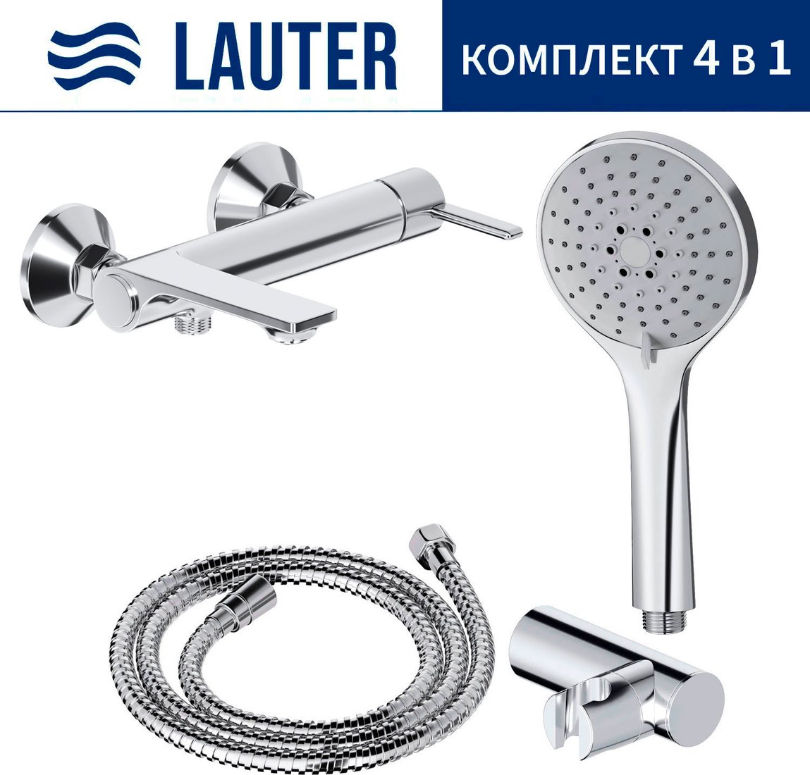 

Смеситель Lauter Velvet 21СК6696С с лейкой Relexa Daisy 21S10167
