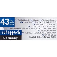 Набор отвертка с битами Scheppach Sch-30311126 (43 предмета)