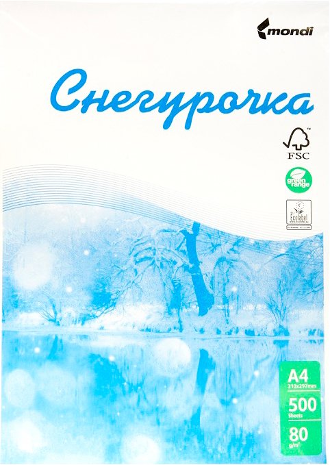 

Офисная бумага Снегурочка А4 80 г/м2 500 л SYKT255