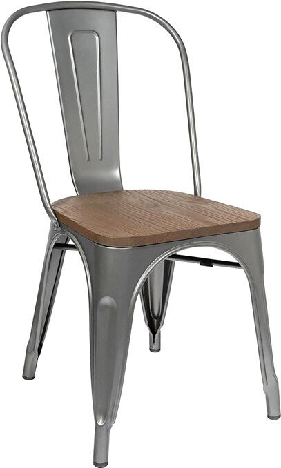 

Стул Stool Group Tolix Wood YD-H440B-W YG-15 (серебристый матовый/темное дерево)