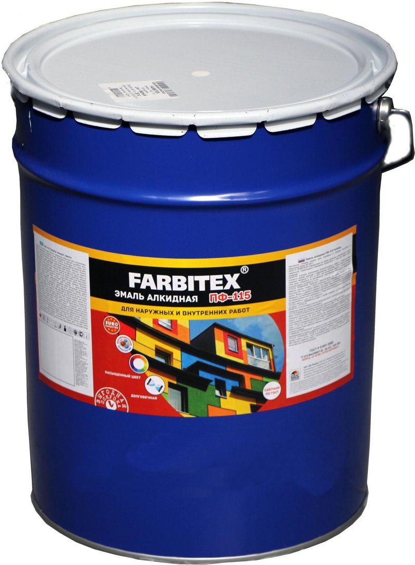

Эмаль Farbitex ПФ-115 10 кг (голубой)