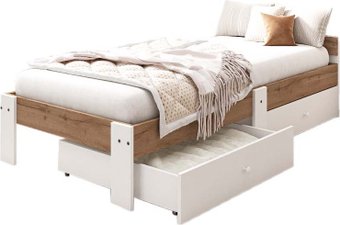 Кровать EcoWood Екта-2 с ящиками 80х200 ECO.001.00059.80-200.376WML/101SE