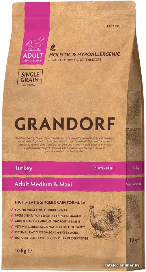 Сухой корм для собак Grandorf Adult Medium & Maxi Turkey 10 кг