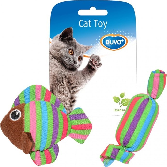 

Игрушка для кошек Duvo Plus Рыбка и конфетка с кошачьей мятой 1717022/DV