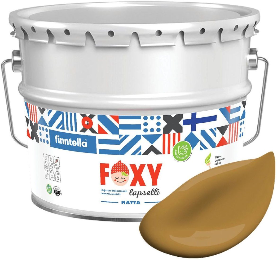 

Краска Finntella Foxy Lapselli Matte Oranssi F-50-1-9-FL262 9 л (желтый)