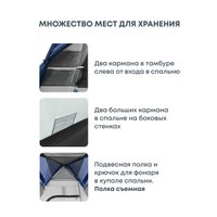 Треккинговая палатка RSP Outdoors River 2 (синий)