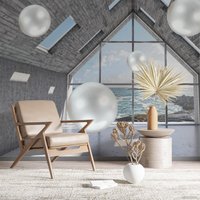 Фотообои ФабрикаФресок 3D Шары в комнате 813270 (300x270)