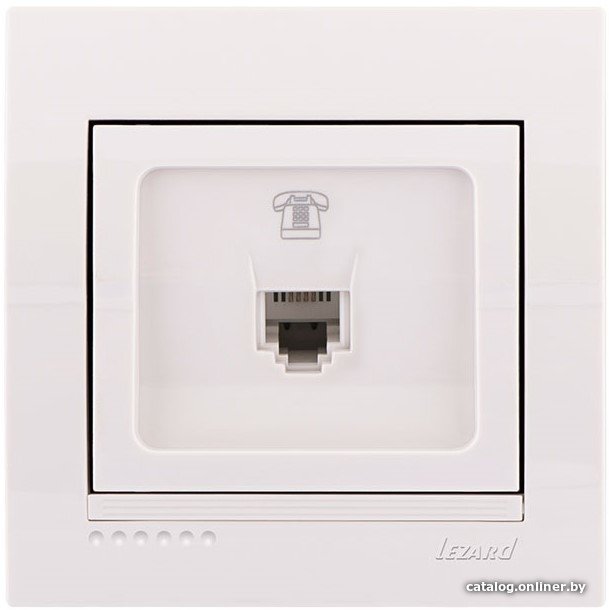 Розетка телефонная Lezard Deriy 702-0202-137 (белый)