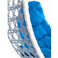 Подвесное кресло M-Group Для двоих Люкс 11510110 (белый ротанг/синяя подушка)