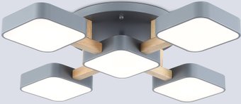 Подвесная люстра Ambrella light FL4882/5 GR/WD (серый/дерево)