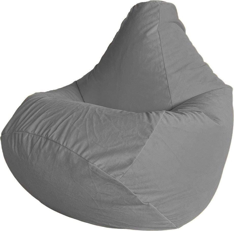 Кресло-мешок Flagman Груша Макси XXL Г2.5-392 (Simple 31 Silver, велюр)