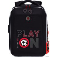 Школьный рюкзак Grizzly Rap-391-2 (черный/красный)