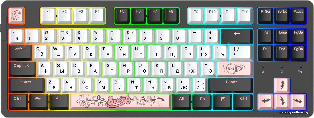 Клавиатура Dareu A87X (Dareu Blue Sky V3, черный/белый)
