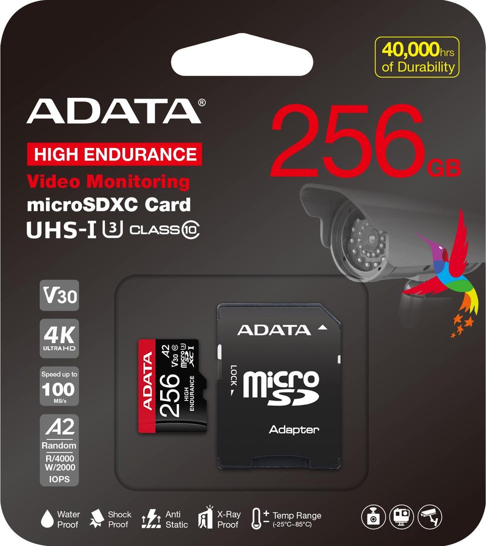 

Карта памяти ADATA High Endurance 256Gb AUSDX256GUI3V30SHA2-RA1