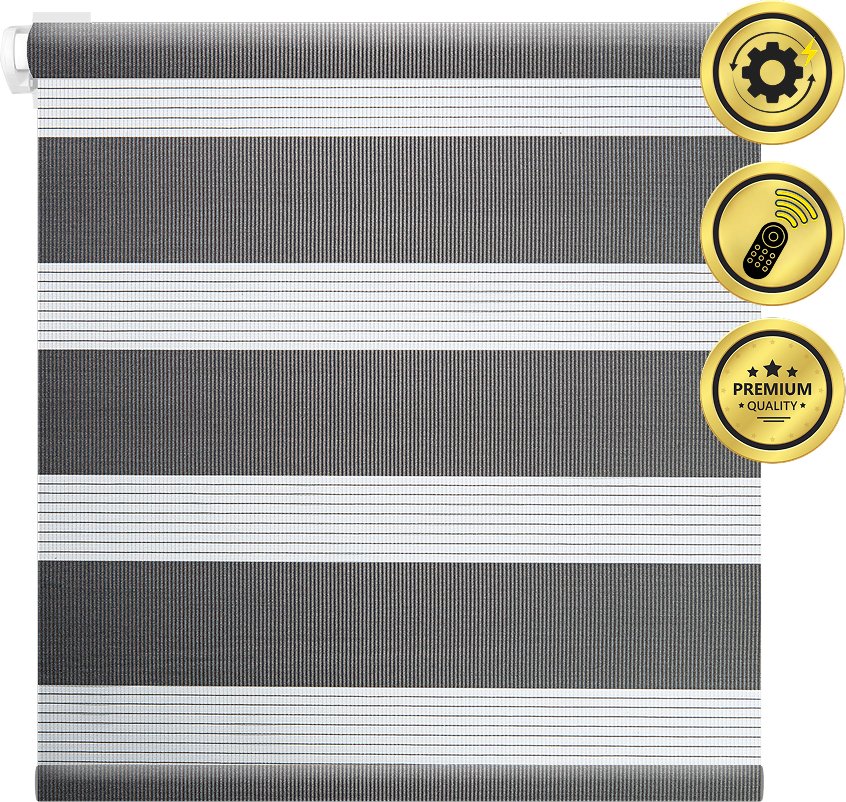 

Рулонная электроштора НеоФьюжен Баланс 110х250 левая (темно-серый, белая фурнитура)