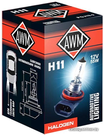Галогенная лампа AWM H11 12V 55W PGJ19-2 1шт