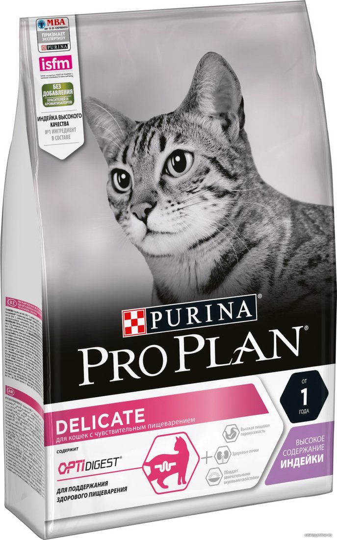 Сухой корм для кошек Pro Plan Delicate Adult Optidigest с индейкой 3 кг