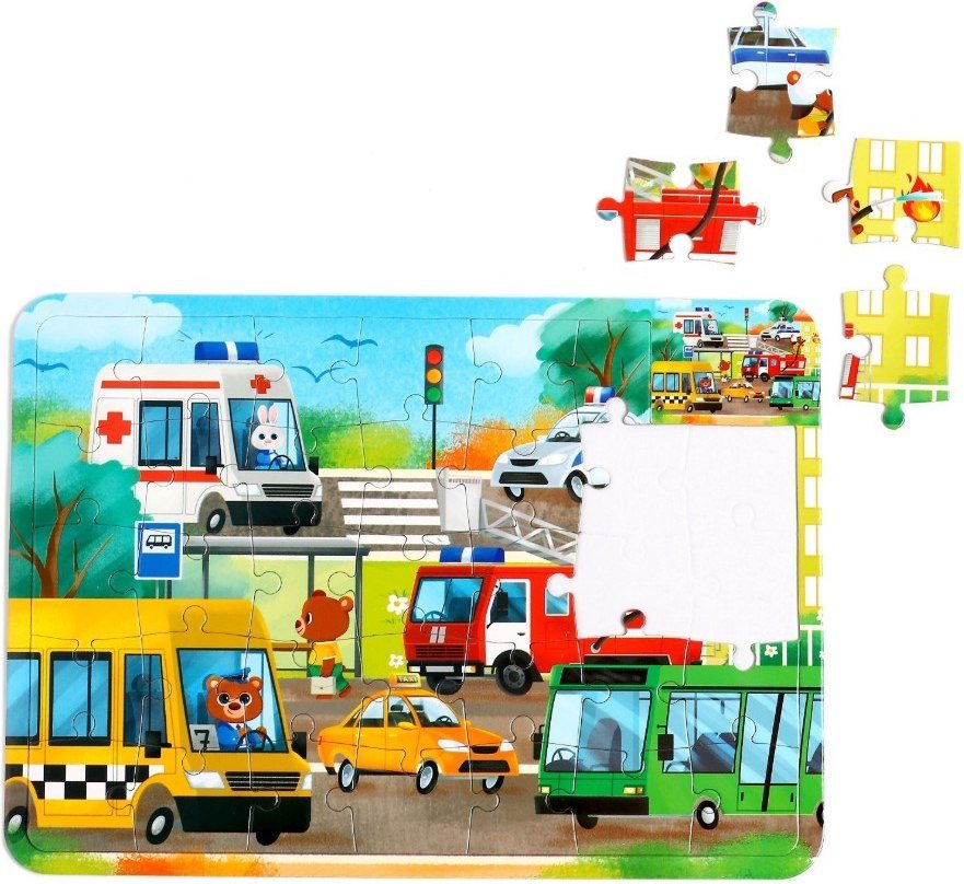 

Развивающая игра Puzzle Time Полезные машины. С раскраской 4659723 (34эл)
