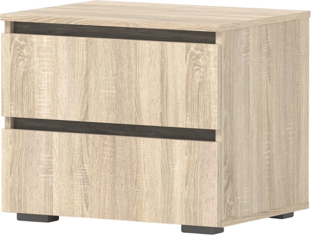 Тумба Кортекс-мебель Бари 60 2ш (дуб сонома/дуб сонома/орех элия)
